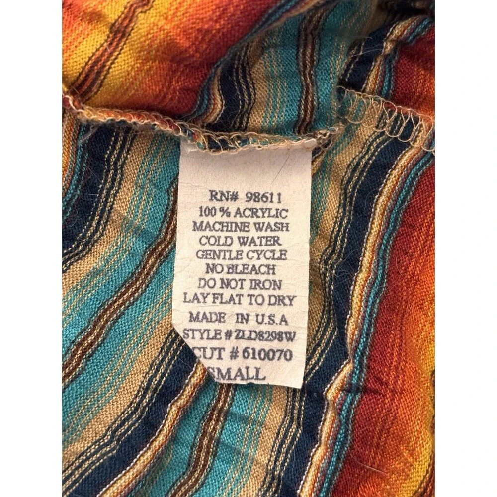Boho Festival Shameless Sunset Multicolor Knee Length Knit Acrylic Skirt, Size S